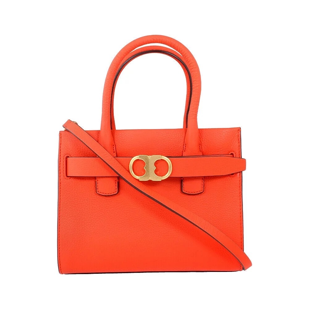Tory Burch NWT Gemini Link Leather Small Tote Spicy Orange.